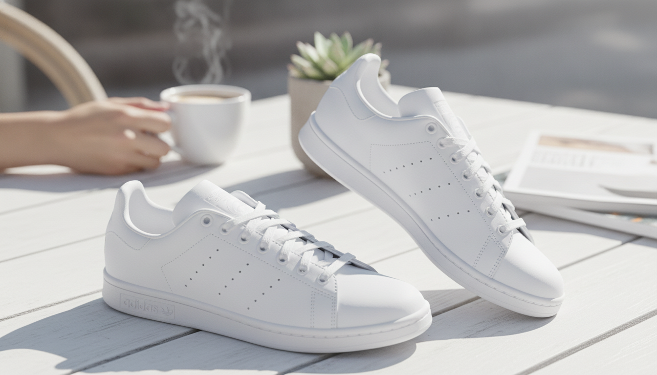 Adidas Women’s Faux Leather Sneakers in White: Easy Care